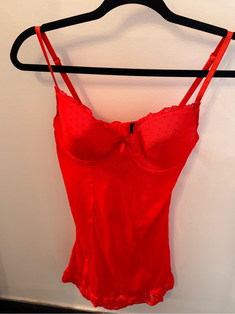 La Senza - Red Lace-Trim Slip Dress matching panty - Women Intimates & Sleepwear